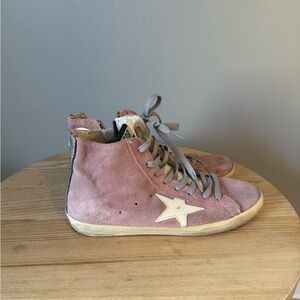 Golden Goose high top pink sneakers